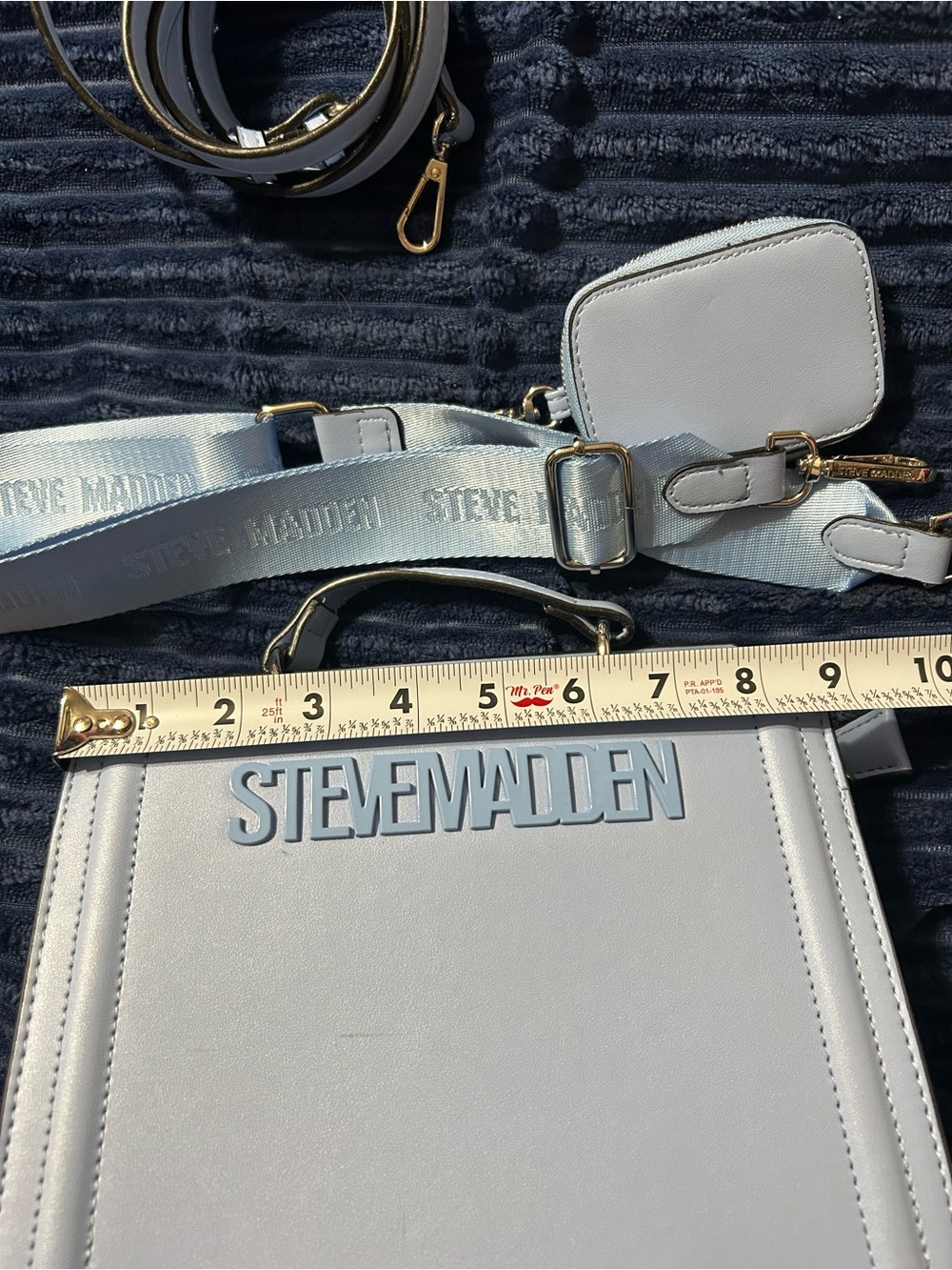 Steve Madden Bevelyn Light Blue Crossbody Bag with Removable Strap - Picture 5 of 14